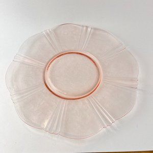 Pink Depression Glass Cake Plate